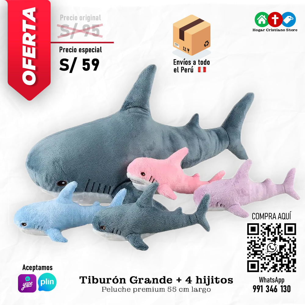 Tiburón Grande + 4 Hijitos