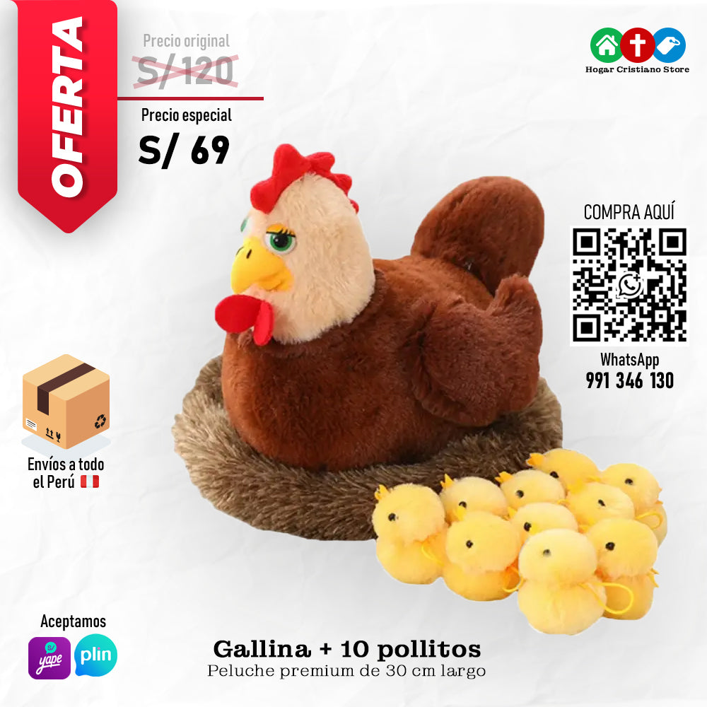 Gallina + 10 pollitos